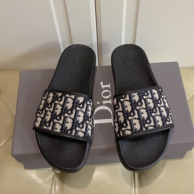 Dior Womens Shoes Sandals Slippers Slide Luxury Brand DIO(R)EVOLUTION SLIDE Shiny Technical Fabric with Dior Oblique Print with Original Box Whatapp