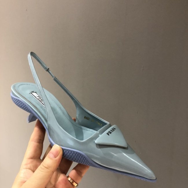 Prada Womens Shoes Brushed Leather Slingback Pumps Whatapp