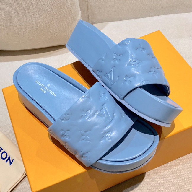 Louis Vuitton Womens Shoes Sandals Slippers Luxury Brand Louis Vuitton JUMBO FLATFORM MULE with Original Box 1A9QYY Whatapp