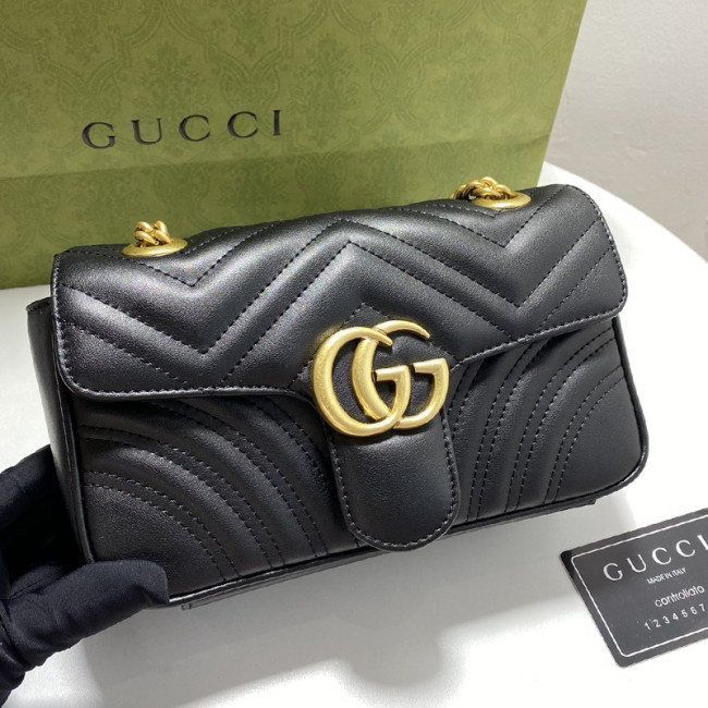 Gucci Womens Bags Shoulder Messenger Bag Luxury Brand Gucci GG Marmont matelassé mini bag with Original Box Whatapp