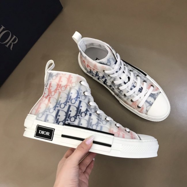 Dior Men Shoes Casual Luxury Brand B23 High-Top Sneaker Multicolor Dior Oblique Canvas 3SH118ZIK_H365 Whatapp