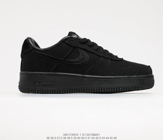 Stussy x Air Force 1 '07 Black Cool Sneakers Men Womens Shoes 2215M201 Whatapp