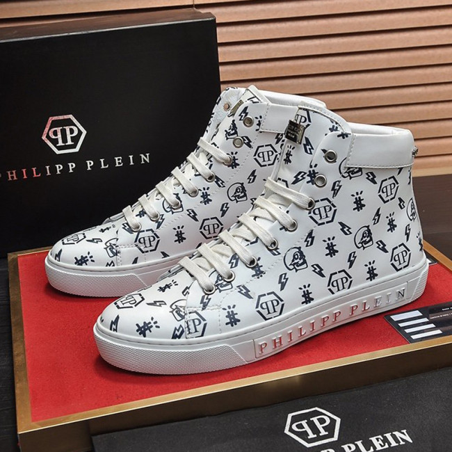 Philipp Plein Men Shoes Sneakers High Top Sneaker Fashion Design Luxury Brand Ankle Boots with Original Box Whatapp