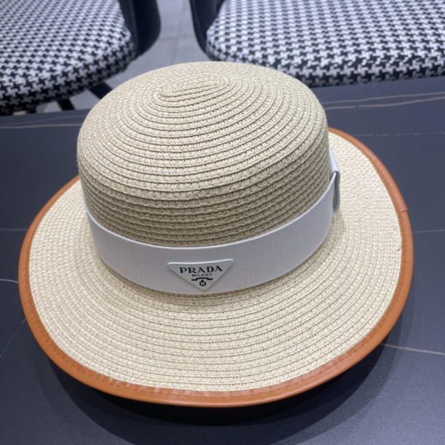 Prada Womens Hats Luxury Brand Design Prada Bucket Hat Straw Hat with Original Box