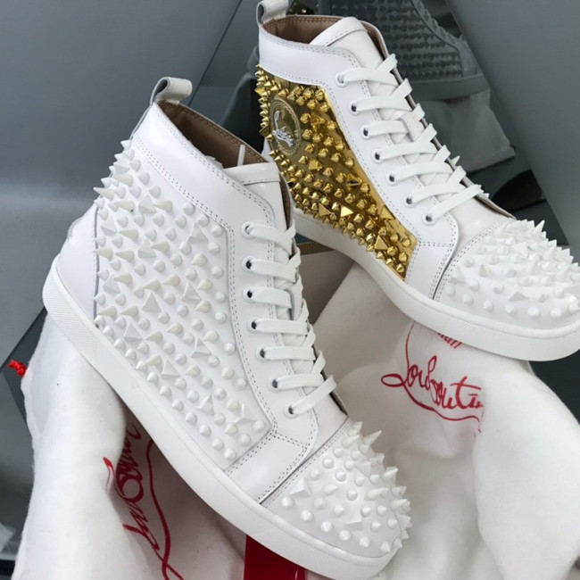 Christian Louboutin Mens Shoes Luxury Brand Red Bottom Design Louis Junior Spikes Flat with Original Box CL sneakers Whatapp