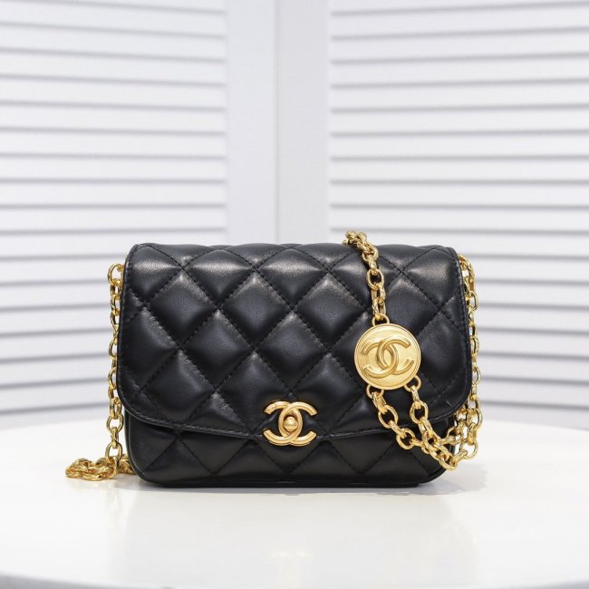 Chanel Womens Bags Flap Bag Lambskin & Gold-Tone Metal Black Whatapp