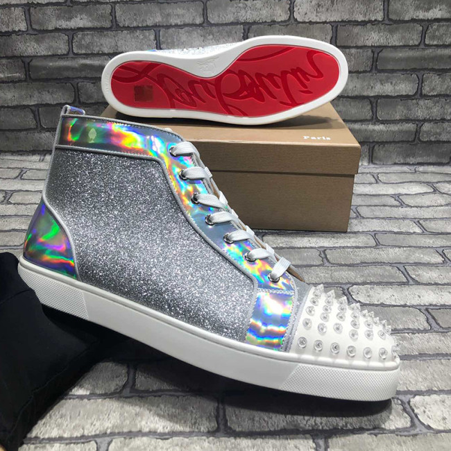 Christian Louboutin Mens Shoes Luxury Brand Red Bottom Design Louis Junior Spikes Flat with Original Box CL sneakers Whatapp