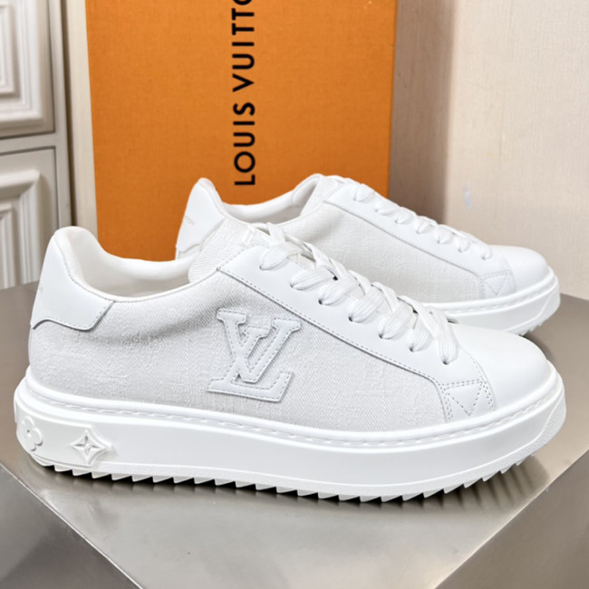 Louis Vuitton Mens Shoes Sneakers Lace-Up Luxury Brand Fashion TIME OUT SNEAKER with Original Box Whatapp