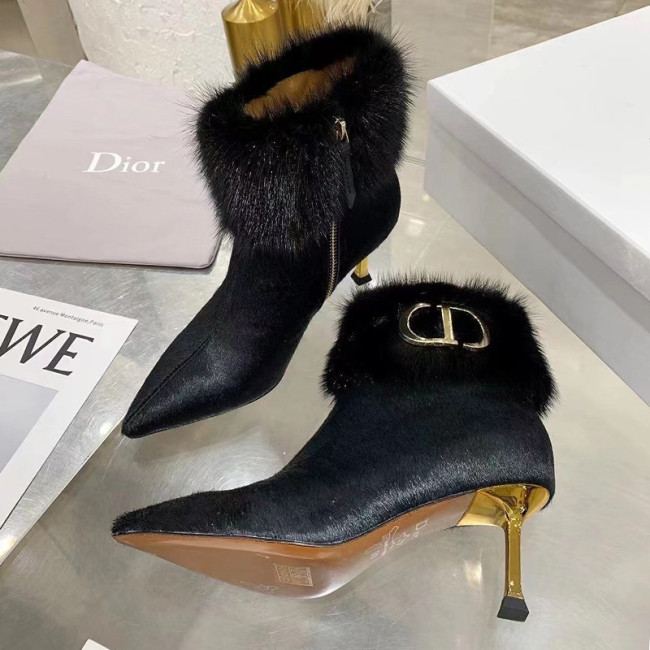 Dior Women Shoes Boots Luxury Brand Design Ankle Boots Length Fashion Type 7cm Heelwith Original Box Whatapp