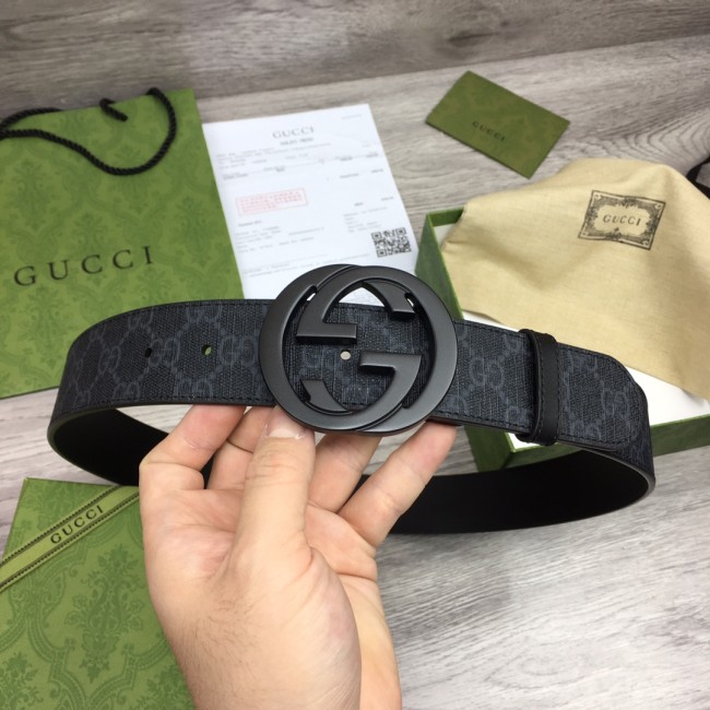 Gucci Mens Belt Luxury Brand Design Fashion Type with Original Box GG Supreme belt with G buckle Whatapp