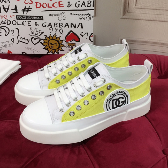 Dolce&Gabbana Womens Shoes Sneakers Fashion Type Luxury Brand Two-tone canvas Portofino Light Low-top sneakers with DG logo with Original Box Whatapp