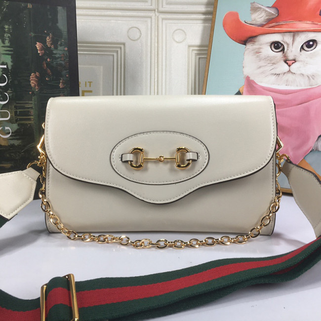 Gucci Womens Bags Luxury Brand Gucci Horsebit 1955 small bag in white leather with Original Box 677286 18YSX 9068 Whatapp