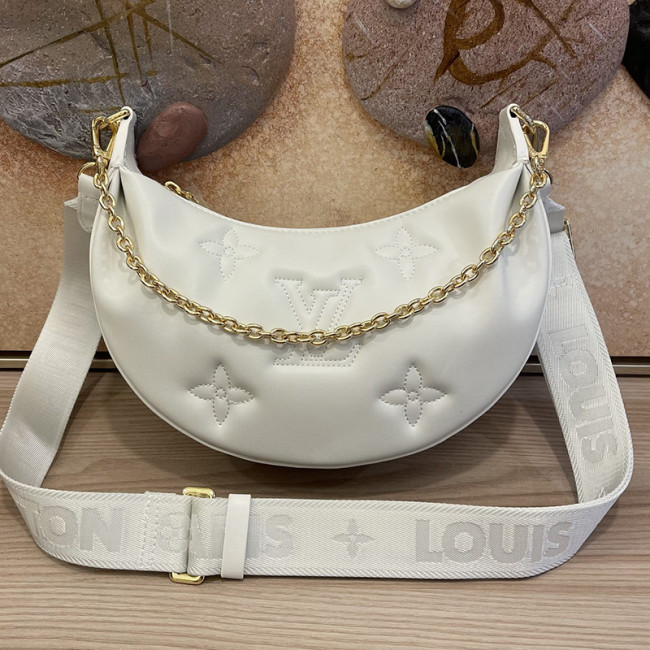 Louis Vuitton Womens Bags Shoulder Messenger Bag Luxury Brand M59959 OVER THE MOON Snow White Quilted and embroidered smooth calf leather with Original Box Whatapp