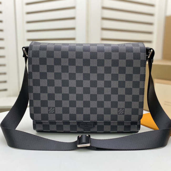 Louis Vuitton Mens Bags Messenger Bag Luxury Brand NEW MESSENGER Shoulder Bags for Men with Original Box N40418 Damier Graphite coated canvas Whatapp