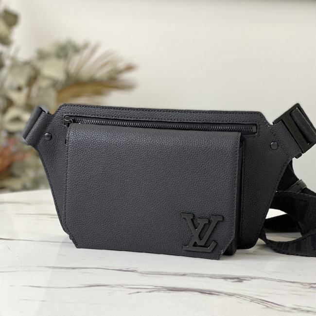 Louis Vuitton Mens Shoulder Bags Luxury Brand Fashion Type SLINGBAG M57081 Black grained calf leather with Original Box Whatapp