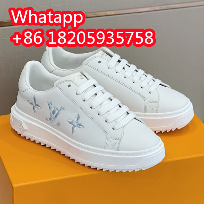 Louis Vuitton Women Shoes Sneakers Lace-Up Luxury Brand Fashion TIME OUT SNEAKER with Original Box 1AADMG Whatapp