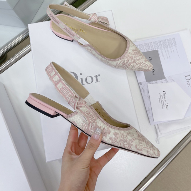 Dior Women Shoes Pumps Luxury Design Fashion Type High Heel Shoes for Wedding Style J'ADIOR SLINGBACK PUMP Cotton Embroidery with Micro Houndstooth Motif with Original Box Whatapp