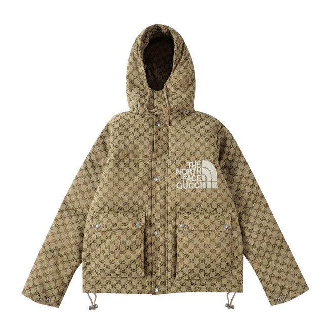 Gucci x The North Face Design Mens Womens Winter Windprood Down Jackets Keep Warm 90% Duck Down