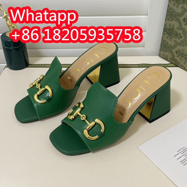 Gucci Womens Shoes Sandals Casual Design Luxury Brand Classic Leather Women's slide sandal with Horsebit with Original Box Whatapp