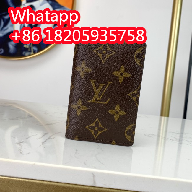 Louis Vuitton Mens Wallets Purse Luxury Brand Designer POCKET ORGANIZER Monogram with Original Box M60502 Whatapp