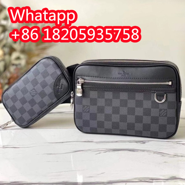 Louis Vuitton Mens Shoulder Bags Luxury Brand Fashion Type SCOTT MESSENGER N50018 Damier Graphite coated canvas with Original Box Whatapp