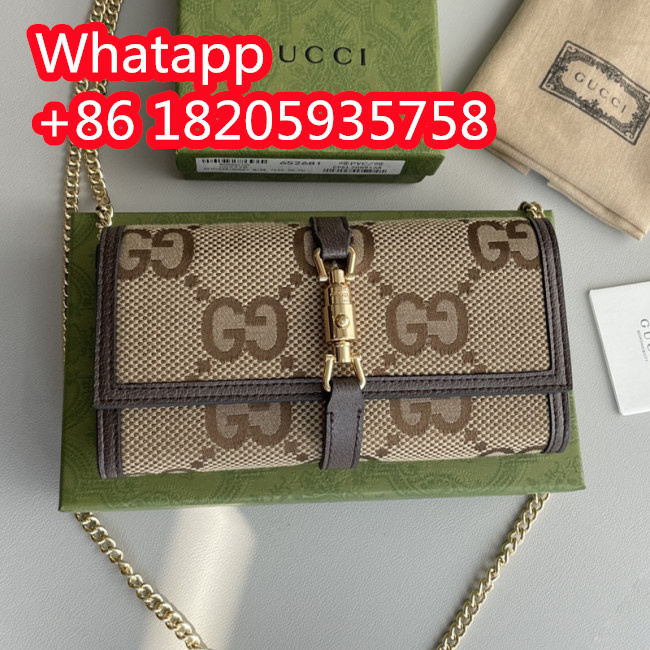 Gucci Womens Mens Bags Wallets Luxury Brand Gucci Jackie 1961 chain wallet with Original Box 652681 HUHHG 9794 Whatapp