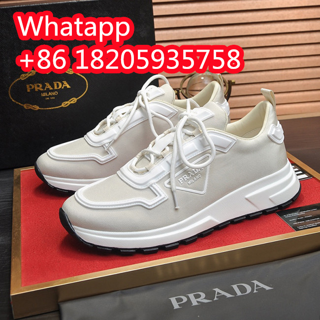 Prada Mens Shoes Casual Luxury Brand Breathable Sneakers with Original Box Whatapp