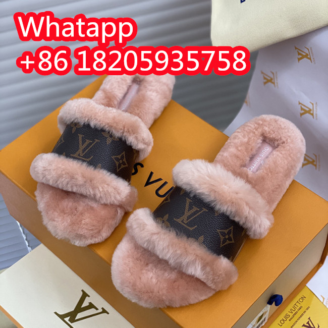 Louis Vuitton Women Shoes Fashion Winter Sandals Slippers Luxury Brand LOCK IT FLAT MULE with Original Box Whatapp