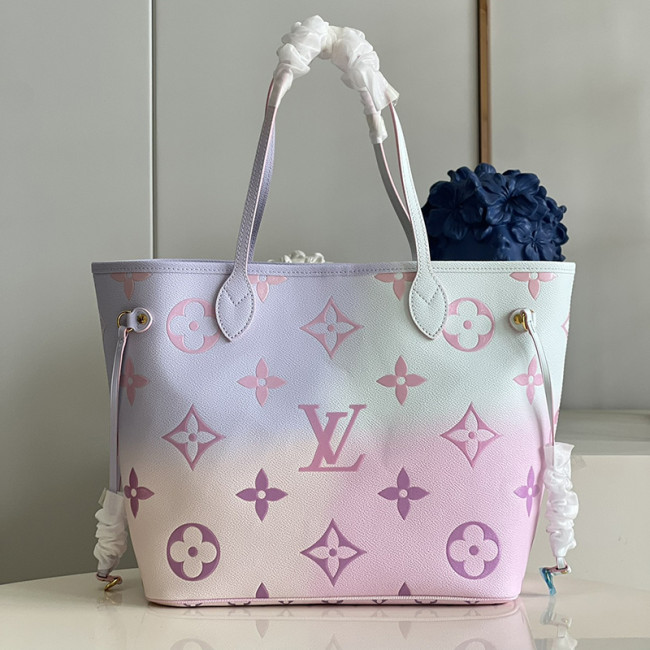 Louis Vuitton Womens Bags Handbags Luxury Brand Fashion Type NEVERFULL MM M46077 Sunrise Pastel Monogram coated canvas Whatapp