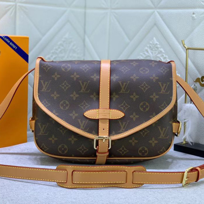 Louis Vuitton Womens Bags Luxury Brand Fashion Type SAUMUR MM Monogram leather M40710 with Original Box Whatapp