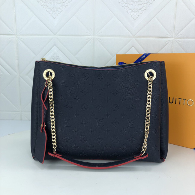 Louis Vuitton Womens Bags Handbags Luxury SURÈNE MM Navy Red Monogram Empreinte Leather SURENE MM M43759 Whatapp