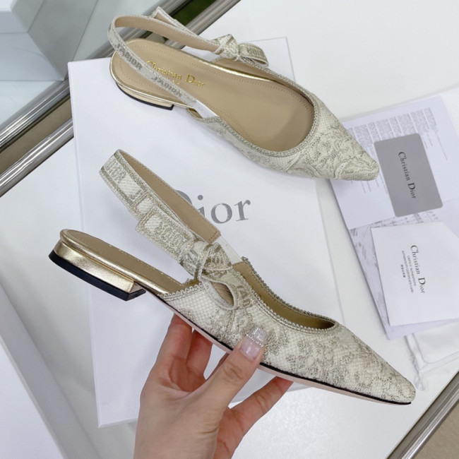 Dior Women Shoes Pumps Luxury Design Fashion Type High Heel Shoes for Wedding Style J'ADIOR SLINGBACK PUMP Cotton Embroidery with Micro Houndstooth Motif with Original Box Whatapp