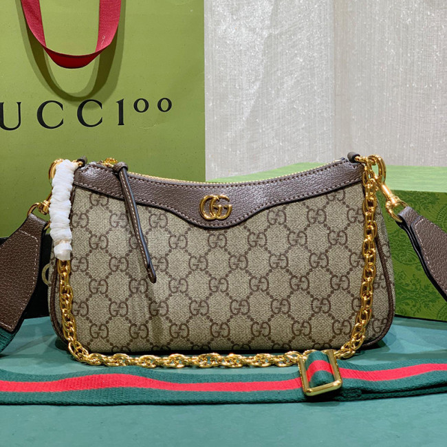 Gucci Womens Bags Shoulder Messenger Bag Luxury Brand Gucci Ophidia small handbag in beige and ebony Supreme with Original Box 735132 FABLE 9442 Whatapp