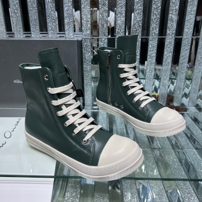 Rick Owens Men Shoes Sneakers Leather High-Top Breathable Mens Casual Shoes Ankle Boots with Original Box Whatapp