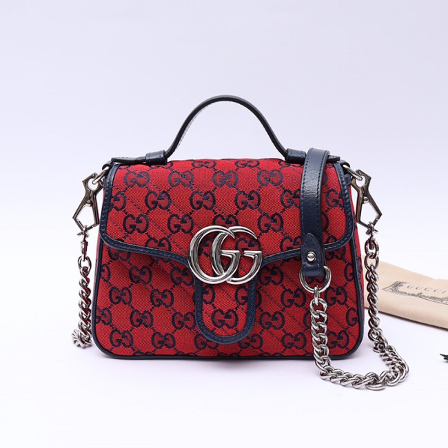 Gucci Womens Bags Handbags Shoulder Messenger Bags Luxury Brand GG Marmont mini top handle bag with Original Box Whatapp