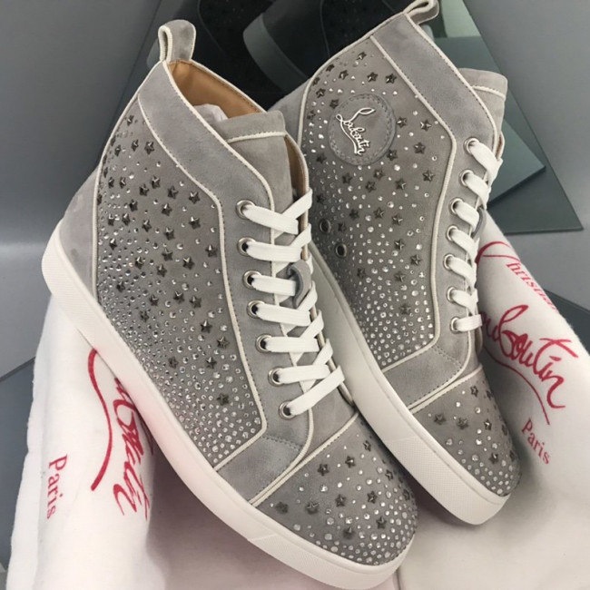 Christian Louboutin Mens Shoes Luxury Brand Red Bottom Design Louis Junior Spikes Flat with Original Box CL sneakers Whatapp