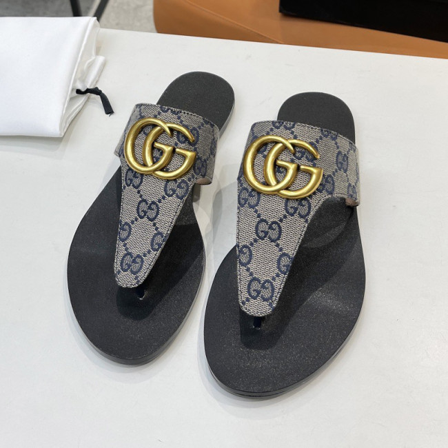 Gucci Womens Shoes Sandals Casual Design Luxury Brand Classic Leather thong sandal with Double G