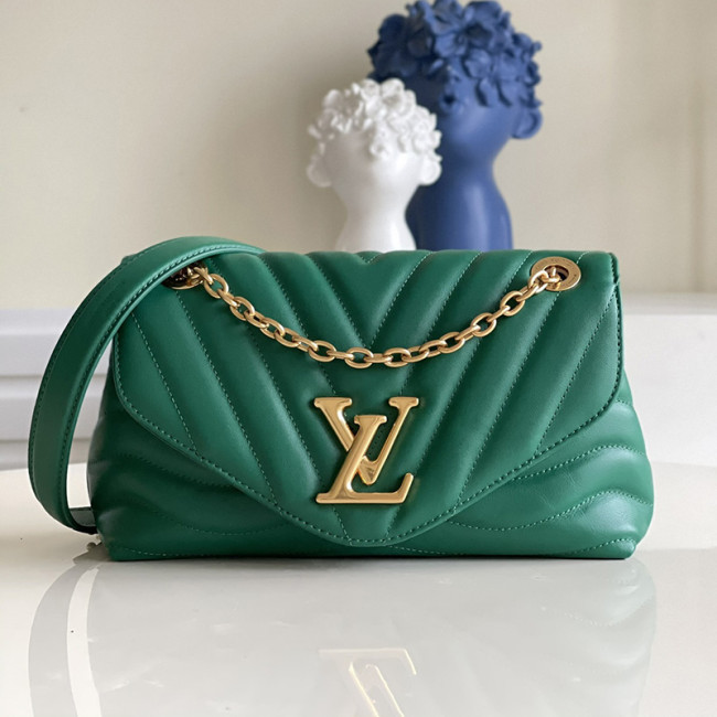 Louis Vuitton Womens Bags Shoulder Bag Luxury Brand LV NEW WAVE CHAIN BAG Emerald Green Smooth cowhide leather with Original Box M58664 Whatapp