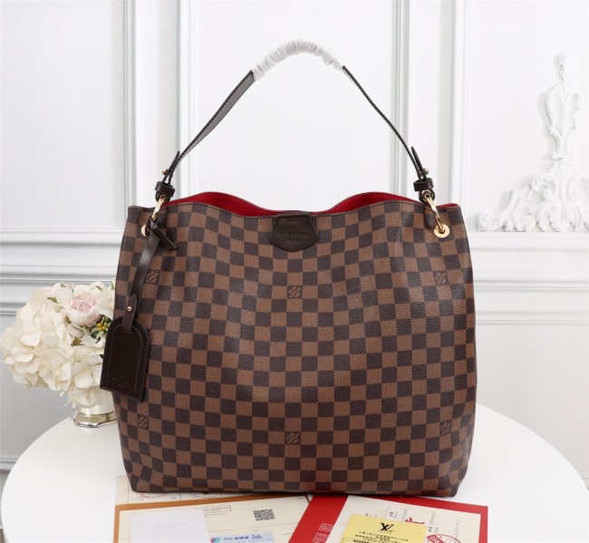 Louis Vuitton Womens Bags Handbags Luxury Brand Fashion Design GRACEFUL MM Damier Ebene Canvas without Original Box Whatapp