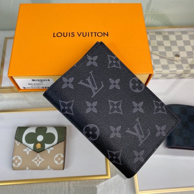 Louis Vuitton Mens Womens Clutch Wallet Purse Luxury Fashion PASSPORT COVER Monogram Eclipse M64501 Whatapp