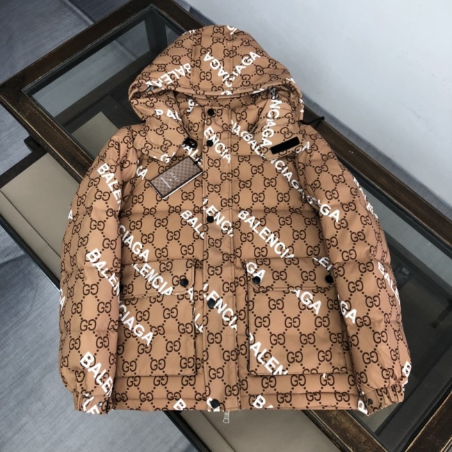 Gucci x Balenciaga Design Mens Womens Winter Windprood Down Jackets Keep Warm 90% White Duck Down Whatapp