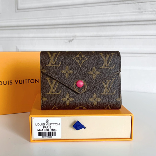 Louis Vuitton Womens Bags Wallets Clutch Luxury Brand Fashion Type Fuchsia Monogram VICTORINE WALLET with Original Box M41938 Whatapp