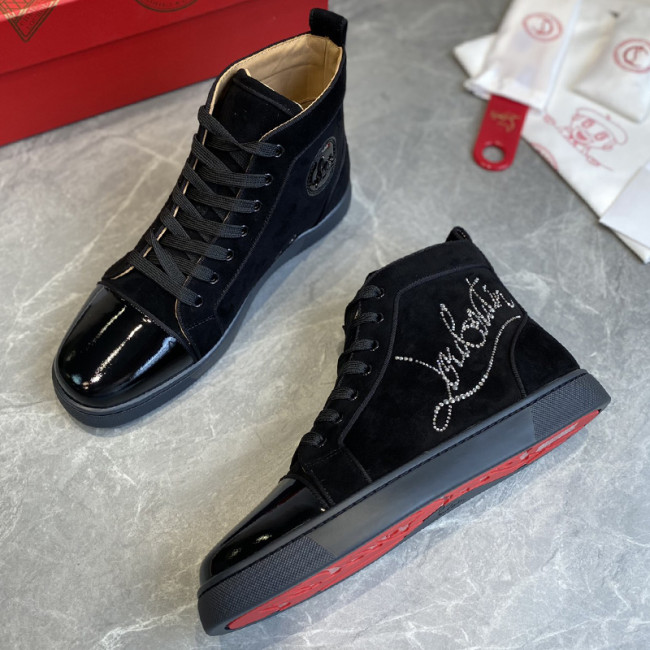 Christian Louboutin Mens Shoes Luxury Brand Red Bottom Design Louis Junior Spikes Flat with Original Box CL sneakers Whatapp