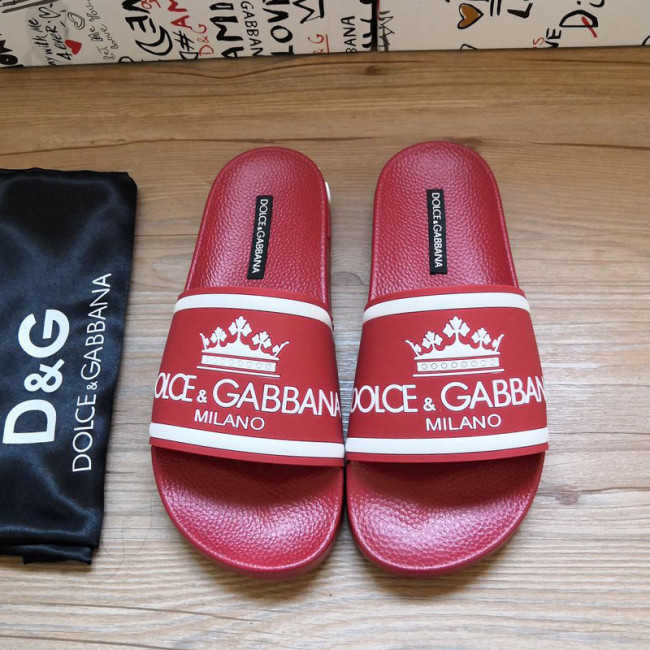 Dolce&Gabbana Womens Mens Shoes Sandals Milano Slides In Rubber And Calfskin Luxury Sandals Beach Wear with Original Box Slippers Whatapp