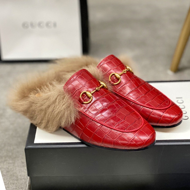 Gucci Womens Shoes Casual Loafers Design Luxury Brand Leather Princetown with Original Box Whatapp