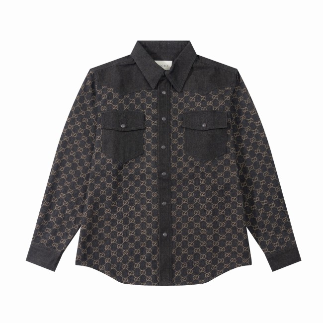 Gucci Men Long Sleeve Shirts Luxury Brand Mens Shirt Top Quality Whatapp