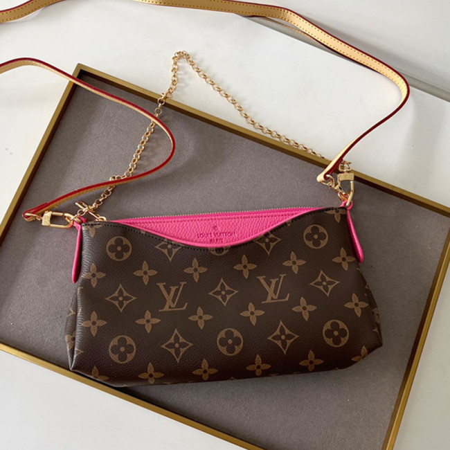 Louis Vuitton Womens Bags Shoulder Bag Luxury Brand LV PALLAS CLUTH Monogram Canvas M41638 with Original Box Whatapp