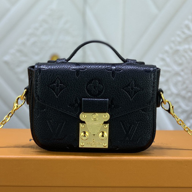 Louis Vuitton Womens Bags Shoulder Messenger Bag Luxury Brand MICRO MÉTIS leather M81390 with Original Box Black Monogram Empreinte embossed supple grained cowhide leather Whatapp