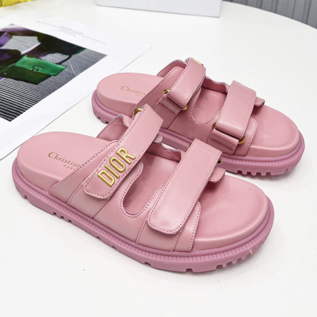 Dior Women Shoes Sandals Luxury Brand DIORACT SLIDE Lambskin with Original Box KCQ719LNY_S29X Whatapp