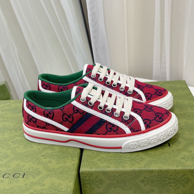 Gucci Womens Shoes Fashion Type Luxury Brand Leather Women's Gucci Tennis 1977 GG Multicolor sneaker 661395 2UZ80 6496 with Original Box Whatapp